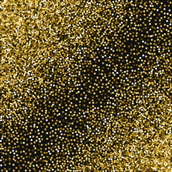 Guld glitter abstrakt utspridda mönster med guldglitter på svart bakgrund förunderliga vektor — Stock vektor