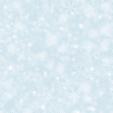Sihirli kar taneleri seamless modeli açık mavi Noel renkli kaotik olarak sihirli dağınık