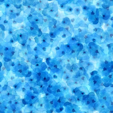 Narin çiçek desenli ışık mavi ipeksi suluboya seamless modeli manyetik suluboya soyut