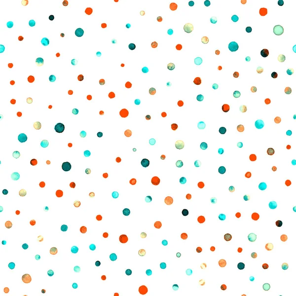 Akvarell konfetti sömlösa mönster Hand målade fantastiska cirklar akvarell konfetti — Stockfoto