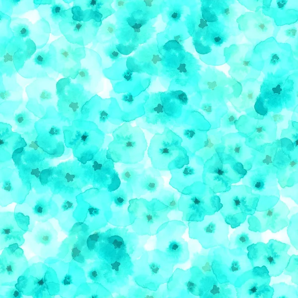 Zarte florale Muster Cyan seidig Aquarell nahtlose Muster glänzende Aquarell abstrakt — Stockfoto