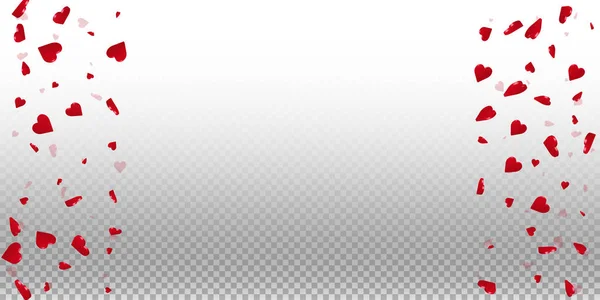 Coeurs 3d fond valentin Bordure gauche droite sur grille transparente fond clair Coeurs 3d — Image vectorielle
