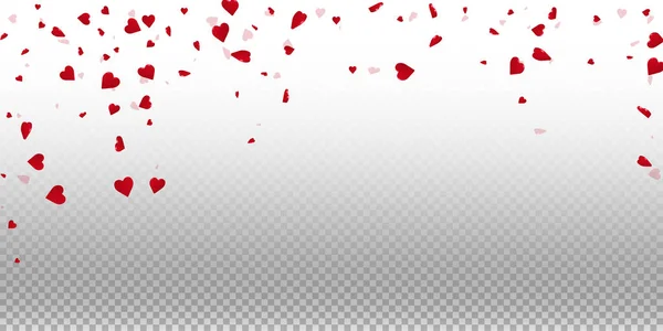 Coeurs 3d fond valentin Pluie tombante sur grille transparente fond clair Coeurs 3d — Image vectorielle