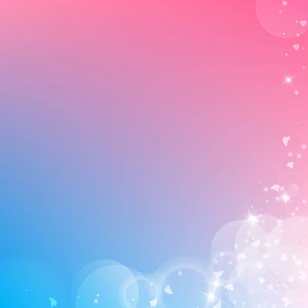 Fallende Herzen valentine Hintergrund abstrakt rechts unten Ecke auf Farbübergang Hintergrund — Stockvektor