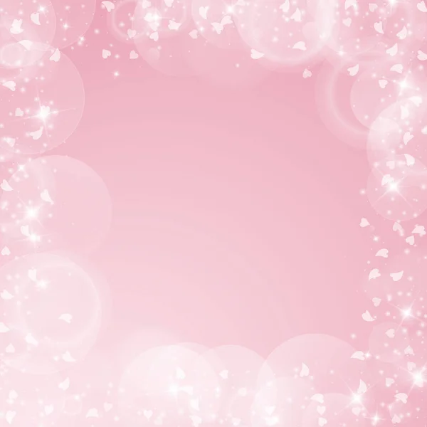 Падающие сердца Валентина фон Хаотическая граница на розовом фоне Падающие сердца валентинки — стоковый вектор