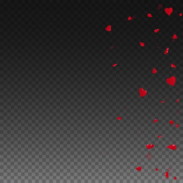 3d corazones valentine fondo Dispersión gradiente derecho sobre rejilla transparente fondo oscuro 3d — Archivo Imágenes Vectoriales