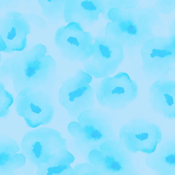 Finom, virágmintás világos kék selymes akvarell varrat nélküli mintát hiteles akvarell absztrakt — Stock Fotó