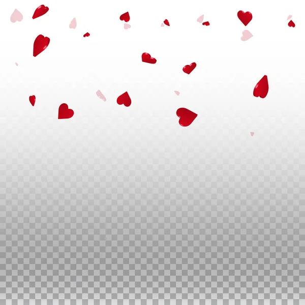 Coeurs 3d fond valentin Gradient supérieur Scatter sur grille transparente fond clair Coeurs 3d — Image vectorielle