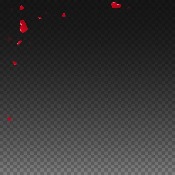 3d corazones valentine fondo abstracto esquina superior izquierda en rejilla transparente fondo oscuro 3d — Vector de stock