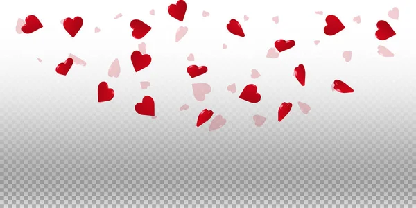 Corazones 3d valentine fondo Top semicírculo en rejilla transparente luz fondo corazones 3d — Vector de stock