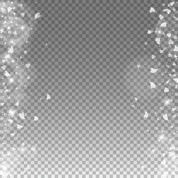 Πτώση καρδιές Αγίου Βαλεντίνου φόντο ακατάστατο περίγραμμα σε διαφανή πλέγμα σκούρο φόντο που υπάγονται — Διανυσματικό Αρχείο