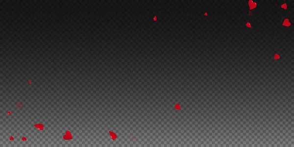 3d hearts valentine background Wide corner on transparent grid dark background 3d hearts - Stok Vektor