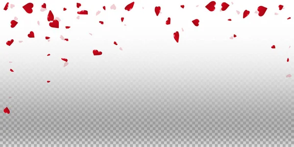 3D harten Valentijn achtergrond vallende regen op transparante raster lichte achtergrond 3d harten — Stockvector