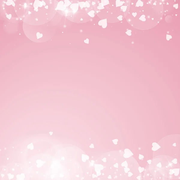 Tło valentine serca Falling graniczy na różowym tle spadającej serca Walentynki — Wektor stockowy