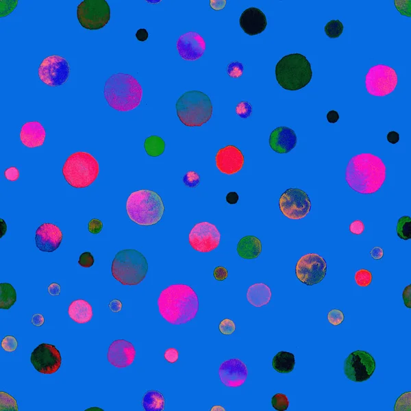 Aquarel confetti naadloze patroon Hand geschilderd fabelachtige cirkels aquarel confetti cirkels — Stockfoto