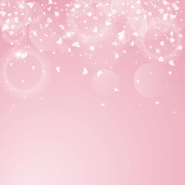 Падающие сердца Валентина фон рассеять верхний градиент на розовом фоне Падающие сердца — стоковый вектор