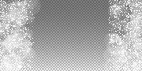 Cuori cadenti sfondo San Valentino Bordo destro sinistro su sfondo scuro griglia trasparente Caduta — Vettoriale Stock