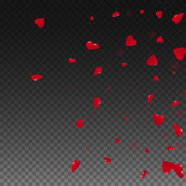 3d сердца Валентина фон Правый градиент на прозрачной сетке темный фон 3d сердца — стоковый вектор