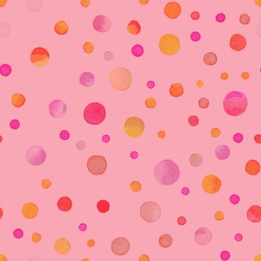 Suluboya konfeti seamless modeli el ilginç boyalı daireli suluboya konfeti daire