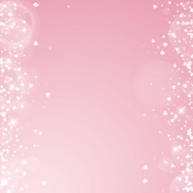 Kalpler Sevgiliye arka plan düşen dağınık sınır pembe arka plan düşüyor kalpler Sevgililer günü