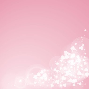 Sabit kalpler Sevgililer arka plan sağ alt köşedeki pembe arka plan düşüyor kalpleri üzerinde