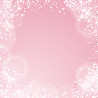 Sabit kalpler Sevgililer arka plan köşe çerçeve pembe arka plan düşüyor kalpler Sevgililer günü