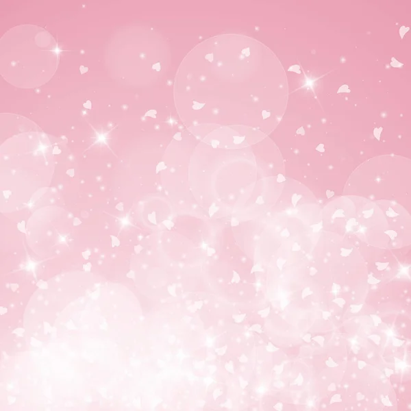 Coeurs tombants fond valentin Gradient inférieur sur fond rose Coeurs tombants valentines — Image vectorielle