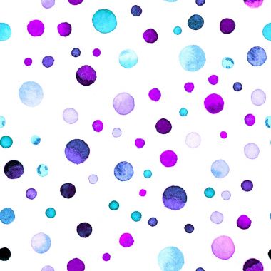 Suluboya konfeti seamless modeli el güzel daireler suluboya konfeti daireler boyalı.