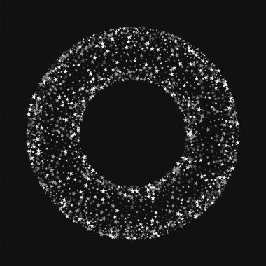 Yuvarlak simit çerçeve şaşırtıcı sabit yıldız siyah arka plan üzerine düşen şaşırtıcı yıldız
