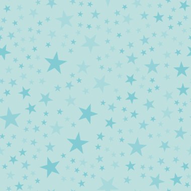Turkuaz seamless modeli üzerinde açık mavi renkli narin rastgele dağılmış sonsuz yıldız