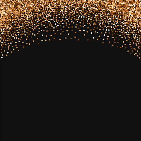 Paillettes rondes en or rouge Bord supérieur abstrait avec paillettes rondes en or rouge sur fond noir Comely — Image vectorielle