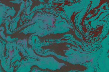 Geleneksel olarak gerçekleştirilen camgöbeği mürekkep dijital kağıt 158 ile Suminagashi Mermer doku el boyalı