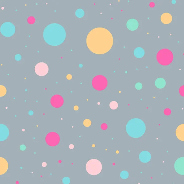 Kleurrijke polka dots naadloze patroon op helder 3 achtergrond mooie klassieke kleurrijke polka dots — Stockvector