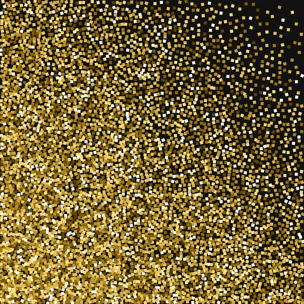 Paillettes d'or désordre abstrait avec paillettes d'or sur fond noir Illustration vectorielle brillante — Image vectorielle