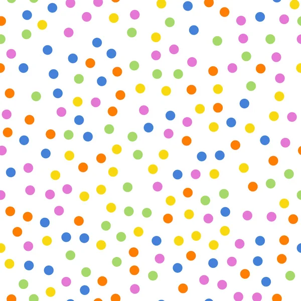 Pois colorés motif sans couture sur fond blanc 2 Jolies pois colorés classiques — Image vectorielle