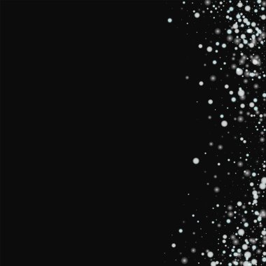 Güzel düşen kar soyut sağ kenarlık siyah arka plan üzerine güzel yağan kar