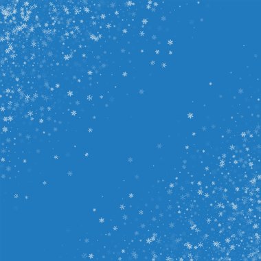 Güzel kar yağışı soyut mavi arka plan vektör çizim üzerinde kaotik dağılım