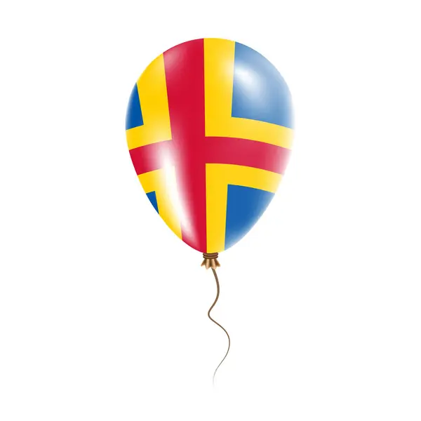 Aland Islands balloon with flag Bright Air Ballon in the Country National Colors Country Flag — Stock Vector