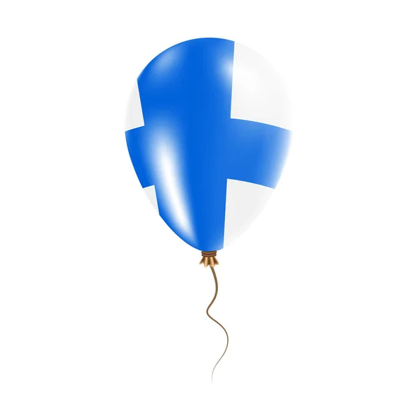 Finlande ballon avec drapeau Bright Air Ballon dans le pays Couleurs nationales Pays Drapeau Caoutchouc — Image vectorielle