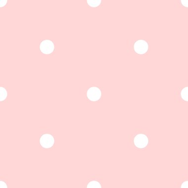 Beyaz lekeli seamless modeli üzerinde pembe bir arka plan tuhaf klasik beyaz lekeli Tekstil