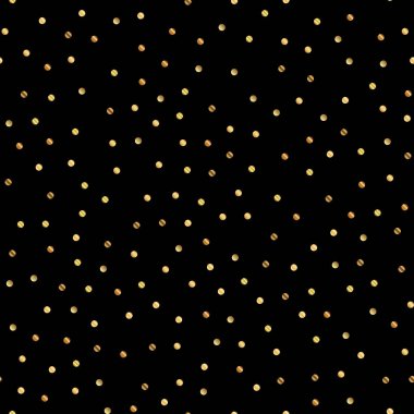 Altın nokta siyah arka plan üzerine Dikişsiz desen benzersiz degrade altın nokta sonsuz rasgele