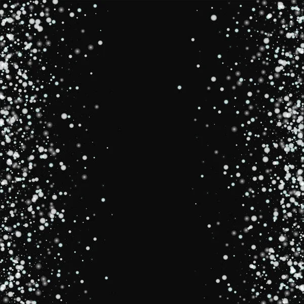 Incroyable neige tombante Cadre éparpillé avec neige tombante étonnante sur fond noir Captivant — Image vectorielle