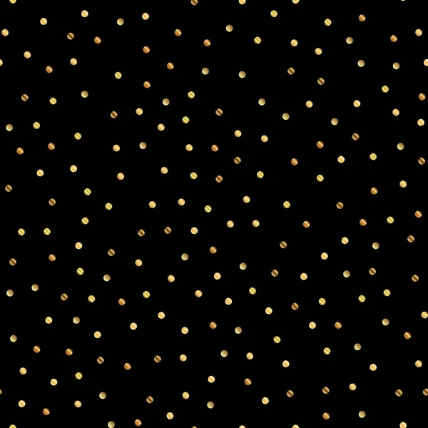 ゴールデン ドット黒い背景にシームレス パターン無限独自のグラデーション金色のドット ランダム — ストックベクタ