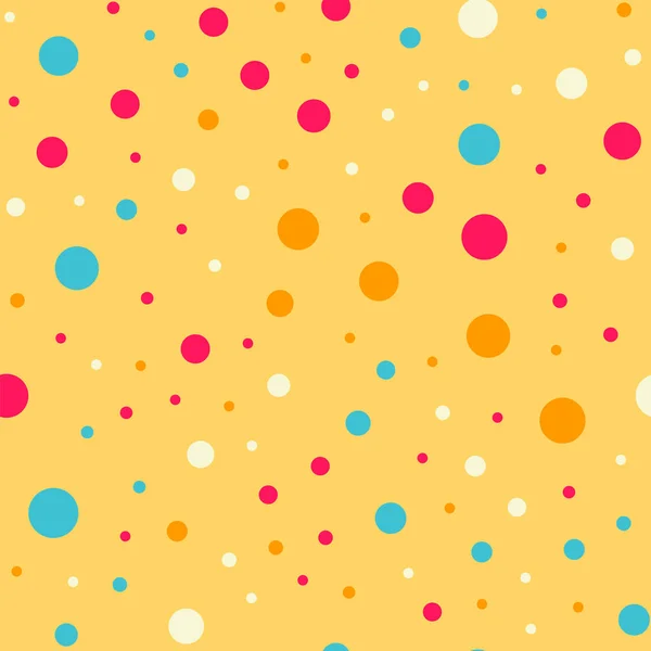 Pois colorés motif sans couture sur fond lumineux 18 Intéressant polka coloré classique — Image vectorielle