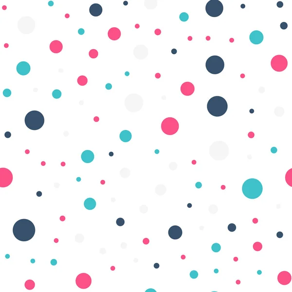 Kleurrijke polka dots naadloze patroon op wit 19 achtergrond mooie klassieke kleurrijke polka dots — Stockvector