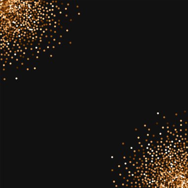 Siyah arka planda Resplendent altın parlak kırmızı yuvarlak altın glitter çerçeve köşe kırmızı yuvarlak