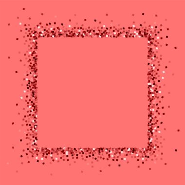 Kırmızı altın glitter kare pembe tatlı vektör arka plan üzerinde kırmızı altın glitter ile soyut sınır