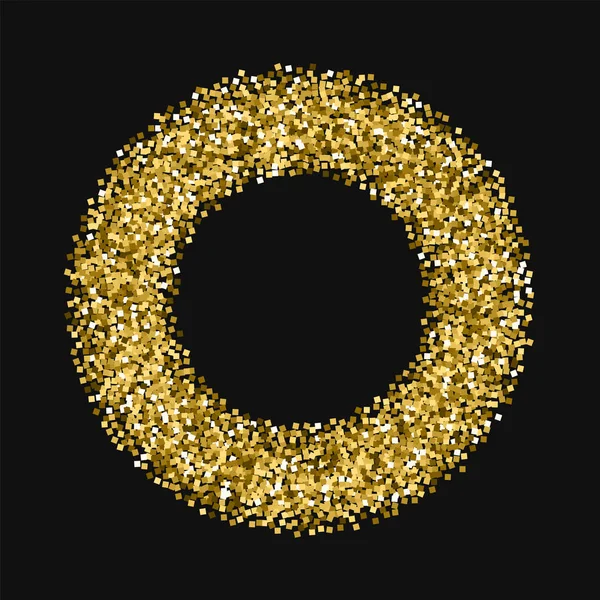 Złoty brokat Bagel ramki z złoty Brokat na czarnym tle nęcący wektor ilustracja — Wektor stockowy