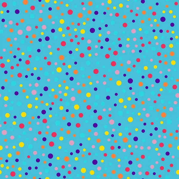Memphis stijl polka dots naadloze patroon op blauwe achtergrond Goodlooking moderne memphis polka dots — Stockvector