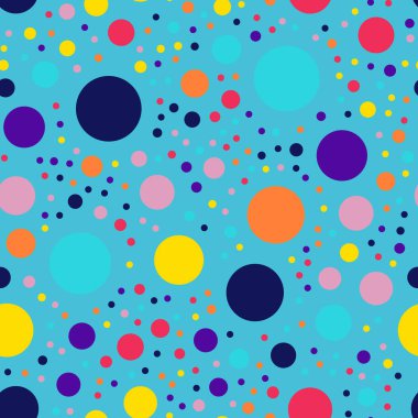 Memphis stili puantiyeli seamless modeli üzerinde mavi arka plan güzel modern memphis polka noktaları